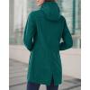 imageOutdoor Ventures Womens Lightweight Waterproof Fleece Lined Hooded Softshell Rain Jacket Warm Windbreaker Long CoatGreen Check
