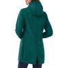 imageOutdoor Ventures Womens Lightweight Waterproof Fleece Lined Hooded Softshell Rain Jacket Warm Windbreaker Long CoatGreen Check