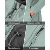 imageOutdoor Ventures Womens Lightweight Waterproof Fleece Lined Hooded Softshell Rain Jacket Warm Windbreaker Long CoatLight Green