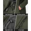 imageOutdoor Ventures Womens Lightweight Waterproof Fleece Lined Hooded Softshell Rain Jacket Warm Windbreaker Long CoatOlive Green
