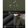 imageOutdoor Ventures Womens Lightweight Waterproof Fleece Lined Hooded Softshell Rain Jacket Warm Windbreaker Long CoatOlive Green