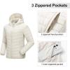 imageOutdoor Ventures Womens Packable Lightweight FullZip Puffer Jacket with Hood Quilted Winter CoatBeigefold in Pocket
