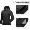 imageOutdoor Ventures Womens Packable Lightweight FullZip Puffer Jacket with Hood Quilted Winter CoatBlack Newfold in Pocket