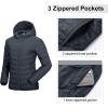 imageOutdoor Ventures Womens Packable Lightweight FullZip Puffer Jacket with Hood Quilted Winter CoatDark Greyfold in Pocket