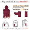 imageOutdoor Ventures Womens Packable Lightweight FullZip Puffer Jacket with Hood Quilted Winter CoatDark Redfold in Pocket