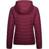 imageOutdoor Ventures Womens Packable Lightweight FullZip Puffer Jacket with Hood Quilted Winter CoatDark Redfold in Pocket