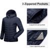 imageOutdoor Ventures Womens Packable Lightweight FullZip Puffer Jacket with Hood Quilted Winter CoatDeep Bluefold in Pocket