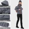 imageOutdoor Ventures Womens Packable Lightweight FullZip Puffer Jacket with Hood Quilted Winter CoatFoggy Grayfold in Pocket