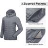 imageOutdoor Ventures Womens Packable Lightweight FullZip Puffer Jacket with Hood Quilted Winter CoatFoggy Grayfold in Pocket