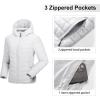 imageOutdoor Ventures Womens Packable Lightweight FullZip Puffer Jacket with Hood Quilted Winter CoatLight Greyfold in Pocket