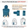 imageOutdoor Ventures Womens Packable Lightweight FullZip Puffer Jacket with Hood Quilted Winter CoatModern Bluefold in Pocket