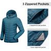 imageOutdoor Ventures Womens Packable Lightweight FullZip Puffer Jacket with Hood Quilted Winter CoatModern Bluefold in Pocket