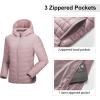 imageOutdoor Ventures Womens Packable Lightweight FullZip Puffer Jacket with Hood Quilted Winter CoatPale Rosyfold in Pocket