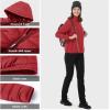 imageOutdoor Ventures Womens Packable Lightweight FullZip Puffer Jacket with Hood Quilted Winter CoatRedfold in Pocket