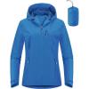 imageOutdoor Ventures Packable Rain Jacket Women Lightweight Waterproof Raincoat with Hood Cycling Bike JacketDodger Blue