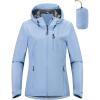 imageOutdoor Ventures Packable Rain Jacket Women Lightweight Waterproof Raincoat with Hood Cycling Bike JacketFlog Blue