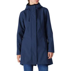 imageOutdoor Ventures Womens Lightweight Waterproof Fleece Lined Hooded Softshell Rain Jacket Warm Windbreaker Long CoatDark Blue
