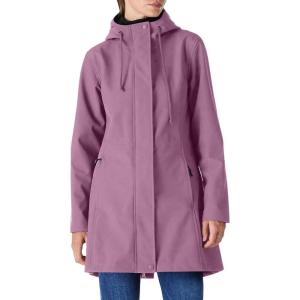 imageOutdoor Ventures Womens Lightweight Waterproof Fleece Lined Hooded Softshell Rain Jacket Warm Windbreaker Long CoatDeep Purple