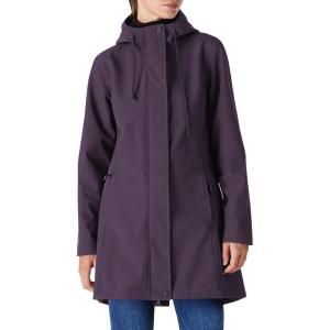 imageOutdoor Ventures Womens Lightweight Waterproof Fleece Lined Hooded Softshell Rain Jacket Warm Windbreaker Long CoatPurple