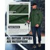 imageOutdoor Ventures Mens Packable Rain Jacket Waterproof Lightweight Raincoat with Hood Windproof Cycling JacketsDark Green