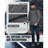 imageOutdoor Ventures Mens Packable Rain Jacket Waterproof Lightweight Raincoat with Hood Windproof Cycling JacketsGrey