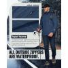 imageOutdoor Ventures Mens Packable Rain Jacket Waterproof Lightweight Raincoat with Hood Windproof Cycling JacketsStandard Blue