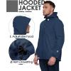 imageOutdoor Ventures Mens Packable Rain Jacket Waterproof Lightweight Raincoat with Hood Windproof Cycling JacketsStandard Blue
