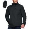 imageOutdoor Ventures Mens Packable Rain Jacket Waterproof Lightweight Raincoat with Hood Windproof Cycling JacketsBlack