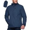 imageOutdoor Ventures Mens Packable Rain Jacket Waterproof Lightweight Raincoat with Hood Windproof Cycling JacketsStandard Blue