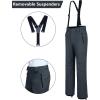 imageOutdoor Ventures Mens Snow Bibs Waterproof Insulated Overalls Ski Pants Warm Winter Snowboarding DetachableDimgrey