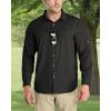 imageOutdoor Ventures Mens UPF 50 UV Sun Protection SPF Hiking Shirt Long Sleeve Lightweight Quick Dry for Safari Travel FishingBlack