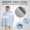 imageOutdoor Ventures Mens UPF 50 UV Sun Protection SPF Hiking Shirt Long Sleeve Lightweight Quick Dry for Safari Travel FishingLight Blue