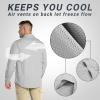 imageOutdoor Ventures Mens UPF 50 UV Sun Protection SPF Hiking Shirt Long Sleeve Lightweight Quick Dry for Safari Travel FishingSilver Grey