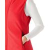 imageOutdoor Ventures Womens Fleece Vest Zip Up Lightweight Soft Running Vest Outerwear Sleeveless with PocketsReddish Orange