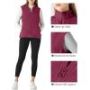 imageOutdoor Ventures Womens Fleece Vest Zip Up Lightweight Soft Running Vest Outerwear Sleeveless with PocketsWine