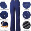 imageOutdoor Ventures Womens Sleek Waterproof Softshell Fleece Lined Ski Snow Insulated High Rise Hiking Pants with Bottom ZipperDark Blue Elastic Waistband