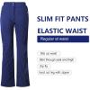 imageOutdoor Ventures Womens Sleek Waterproof Softshell Fleece Lined Ski Snow Insulated High Rise Hiking Pants with Bottom ZipperDark Blue Elastic Waistband