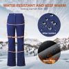 imageOutdoor Ventures Womens Sleek Waterproof Softshell Fleece Lined Ski Snow Insulated High Rise Hiking Pants with Bottom ZipperDark Blue Elastic Waistband