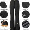 imageOutdoor Ventures Womens Sleek Waterproof Softshell Fleece Lined Ski Snow Insulated High Rise Hiking Pants with Bottom ZipperNew Black  Elastic Waistband