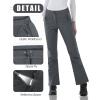 imageOutdoor Ventures Womens Sleek Waterproof Softshell Fleece Lined Ski Snow Insulated High Rise Hiking Pants with Bottom ZipperNew Dark Grey  Elastic Waistband