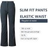 imageOutdoor Ventures Womens Sleek Waterproof Softshell Fleece Lined Ski Snow Insulated High Rise Hiking Pants with Bottom ZipperNew Dim Grey  Elastic Waistband