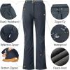 imageOutdoor Ventures Womens Sleek Waterproof Softshell Fleece Lined Ski Snow Insulated High Rise Hiking Pants with Bottom ZipperNew Dim Grey  Elastic Waistband