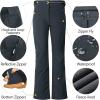 imageOutdoor Ventures Womens Sleek Waterproof Softshell Fleece Lined Ski Snow Insulated High Rise Hiking Pants with Bottom ZipperNew Dim Grey  Velcro Waistband
