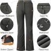 imageOutdoor Ventures Womens Sleek Waterproof Softshell Fleece Lined Ski Snow Insulated High Rise Hiking Pants with Bottom ZipperNew Grey  Elastic Waistband
