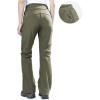 imageOutdoor Ventures Womens Sleek Waterproof Softshell Fleece Lined Ski Snow Insulated High Rise Hiking Pants with Bottom ZipperNew Olive Green  Elastic Waistband