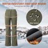 imageOutdoor Ventures Womens Sleek Waterproof Softshell Fleece Lined Ski Snow Insulated High Rise Hiking Pants with Bottom ZipperNew Olive Green  Elastic Waistband