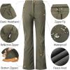 imageOutdoor Ventures Womens Sleek Waterproof Softshell Fleece Lined Ski Snow Insulated High Rise Hiking Pants with Bottom ZipperNew Olive Green  Elastic Waistband