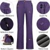 imageOutdoor Ventures Womens Sleek Waterproof Softshell Fleece Lined Ski Snow Insulated High Rise Hiking Pants with Bottom ZipperPurple Melange  Elastic Waistband