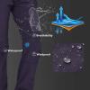 imageOutdoor Ventures Womens Sleek Waterproof Softshell Fleece Lined Ski Snow Insulated High Rise Hiking Pants with Bottom ZipperPurple Melange  Elastic Waistband