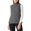 imageOutdoor Ventures Womens Fleece Vest Zip Up Lightweight Soft Running Vest Outerwear Sleeveless with PocketsDark Grey